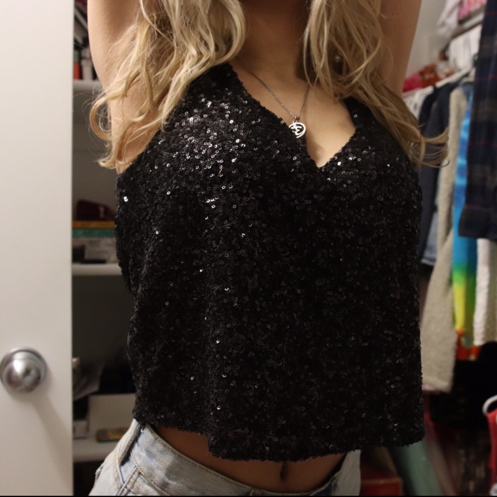 Black Sparkly Tank Top